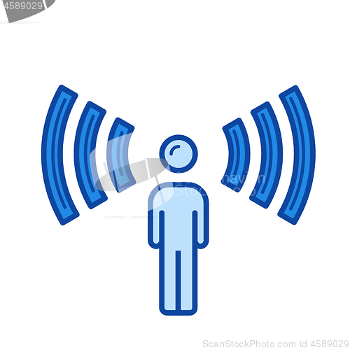 Image of Sound waves hearing line icon.
