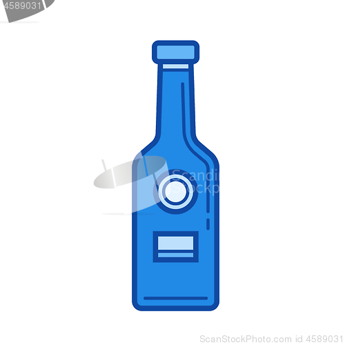 Image of Craft beer bottle line icon.