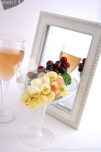 Image of Isolated Grapes In a Glass