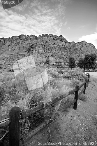 Image of Hiking Path in Snow Canyon with Rails in the Image - Utah