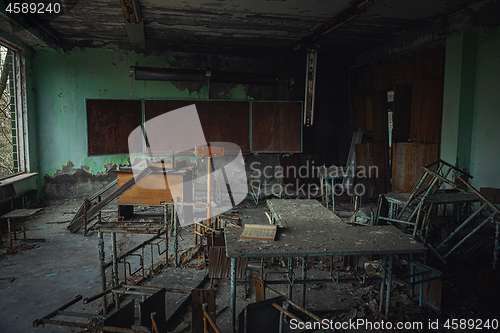 Image of Abandoned Classroom in evacuated school