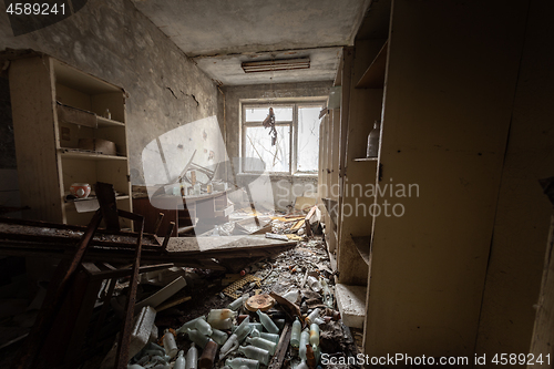 Image of Abandoned and messy room in post office