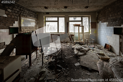 Image of Abandoned room in destroyed hospital