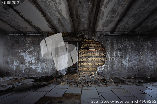 Image of Abandoned and damaged building wall