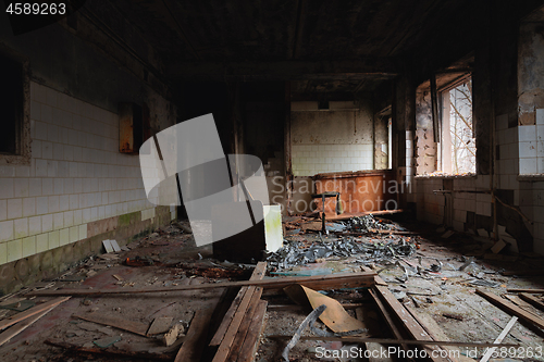 Image of Abandoned and messy room in ghost town