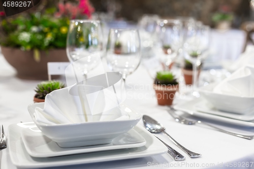 Image of Closeup of a table at the dining hall