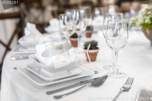 Image of Closeup of a table at the dining hall