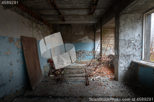 Image of Abandoned and messy room in ghost town