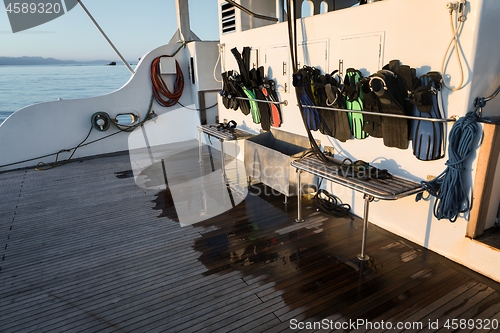 Image of Diving Cylinders on the boat