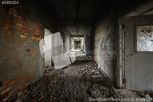 Image of Abandoned corridor in Pripyat Hospital, Chernobyl Exclusion Zone 2019