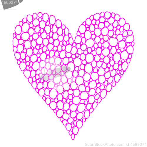 Image of Love symbol with abstract circles pattern