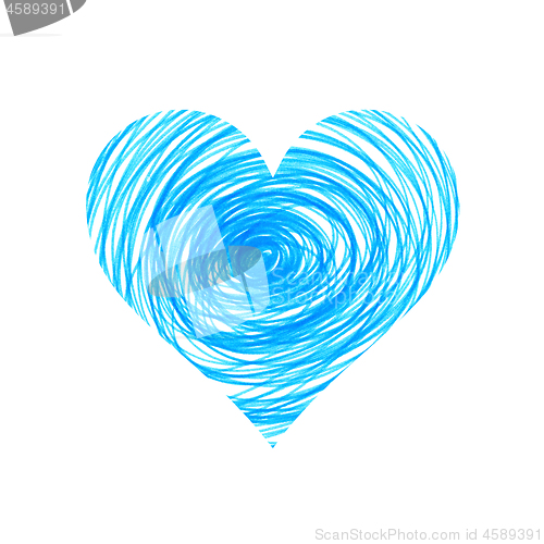 Image of Abstract blue heart on white background