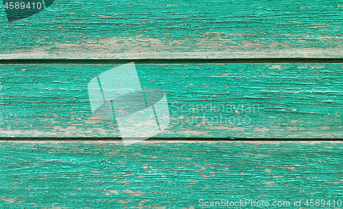 Image of Texture of old wooden green fence