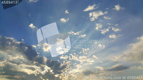 Image of Sky with clouds and morning sunlight