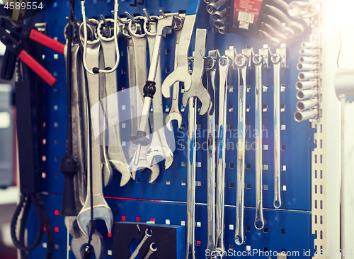 Image of tools set at car workshop