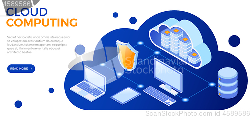 Image of Cloud Computing Technology Isometric