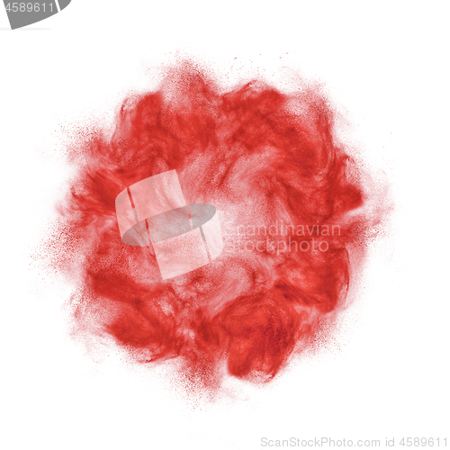 Image of Red powdered explosion as a round frame.