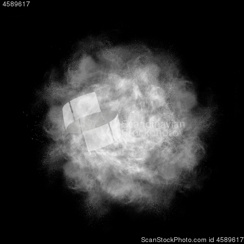 Image of White abstract round powder cloud.