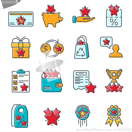 Image of Loyalty Program Line Icons Set