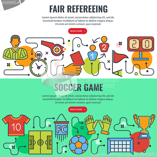 Image of Fair Refereeing and Soccer Game Banners