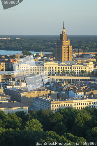 Image of Historical part of Riga Latvia and Academy of Sciences.