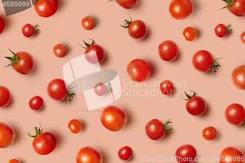 Image of Juicy fresh organic tomatoes pattern with soft shadows.