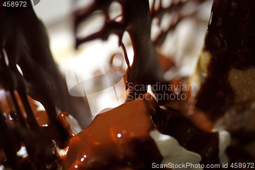 Image of close up of delicious chocolate dessert