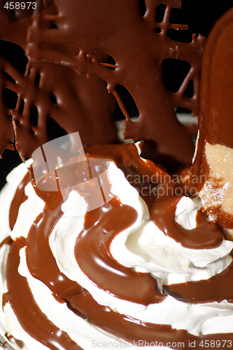 Image of close up of delicious chocolate dessert