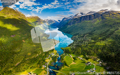 Image of lovatnet lake Beautiful Nature Norway.