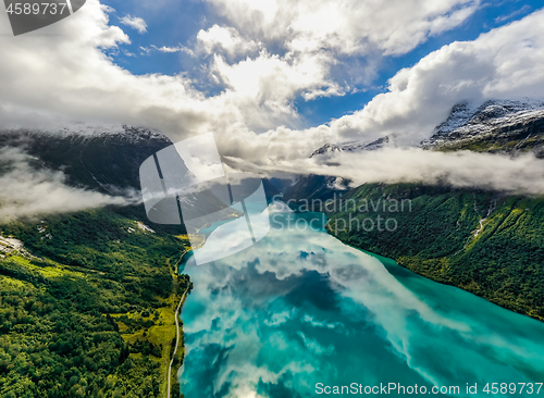 Image of lovatnet lake Beautiful Nature Norway.