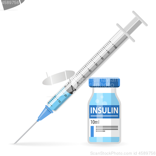 Image of Plastic Medical Syringe and Vial Icon