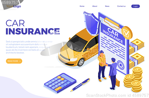 Image of Car Insurance Isometric Concept