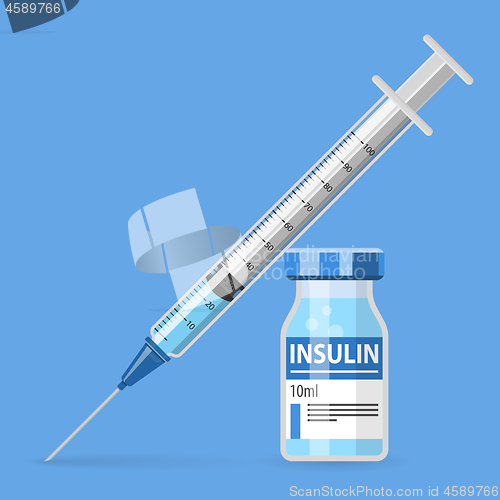 Image of Plastic Medical Syringe and Vial Icon