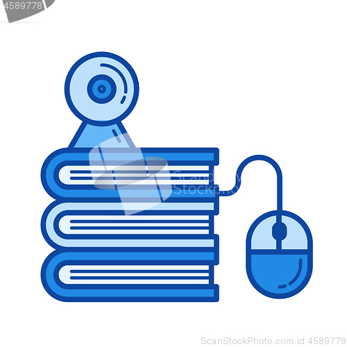 Image of Distance learning line icon.