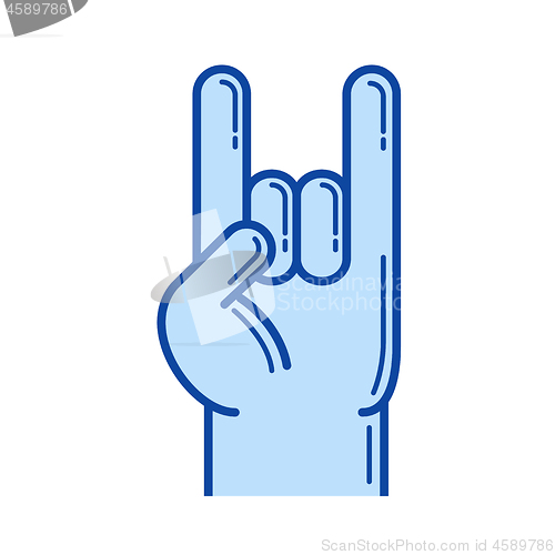 Image of Rock and roll hand line icon.