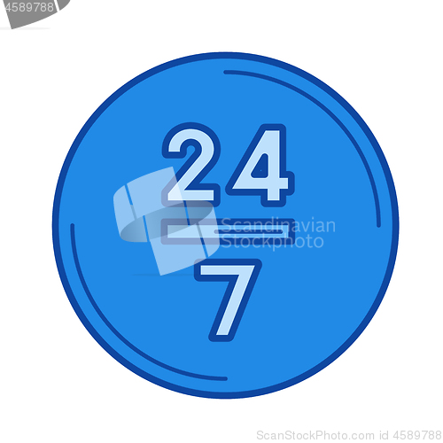 Image of Twenty four hours line icon.