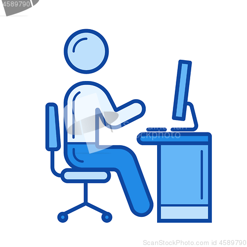 Image of Office worker line icon.