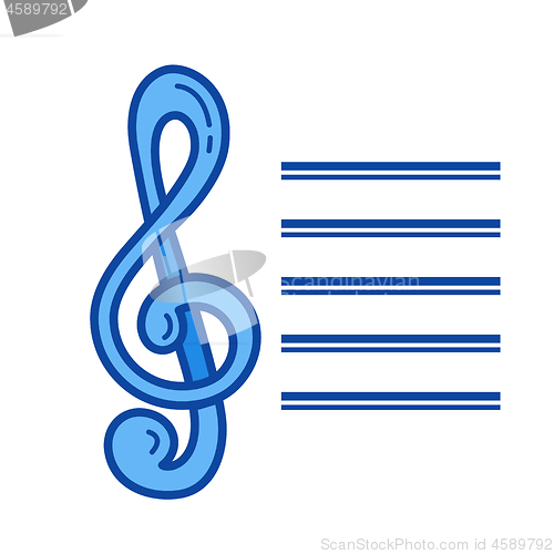 Image of Treble staff line icon.