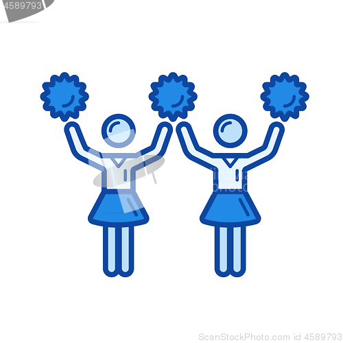 Image of Cheerleading line icon.