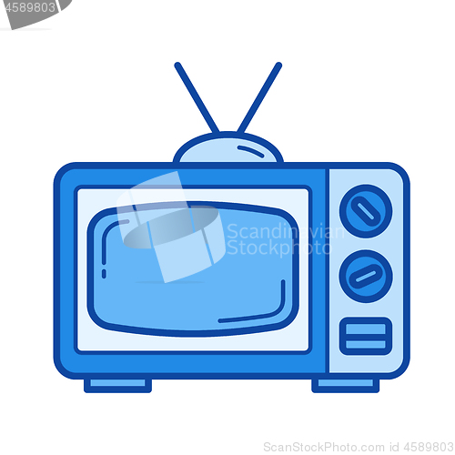 Image of Retro TV line icon.