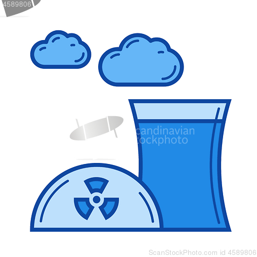 Image of Nuclear pollution line icon.