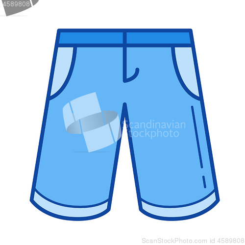 Image of Bermuda shorts line icon.