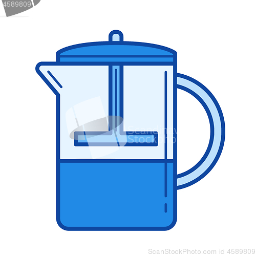 Image of French press line icon.