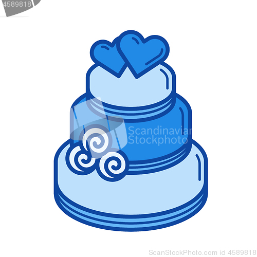 Image of Wedding cake line icon.