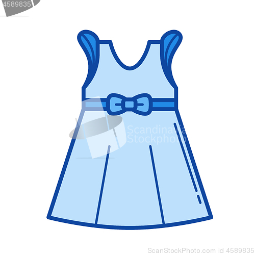 Image of Little girl dress line icon.