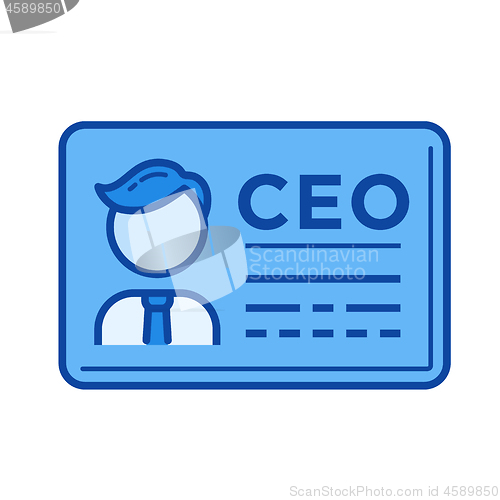 Image of CEO business card line icon.