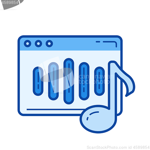 Image of Online music player line icon.