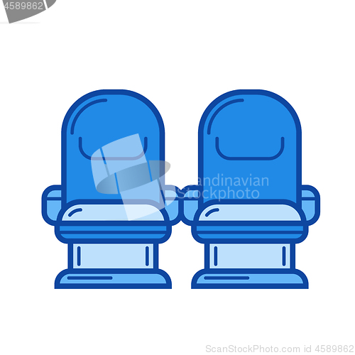 Image of Theater seats line icon.