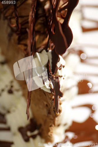 Image of close up of delicious chocolate dessert