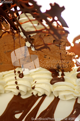 Image of close up of delicious chocolate dessert